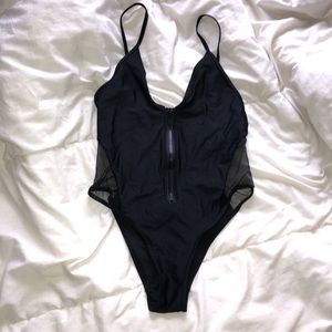 BLACK One Piece BathingSuit
